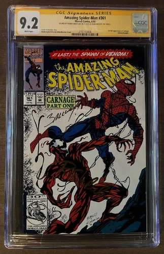Amazing Spider-Man 361 Marvel Comics 1992 1st Carnage CGC 9.2 SSx2 Mark Bagley+