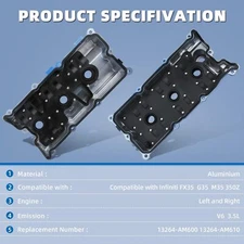 Upgrades(plastic) MITZONE Upgrade Aluminum Valve Covers Left and Right