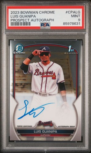 2023 Bowman Chrome Luis Guanipa 1st Prospect Auto #CPALG PSA 9 MD445 - Bild 1 von 2