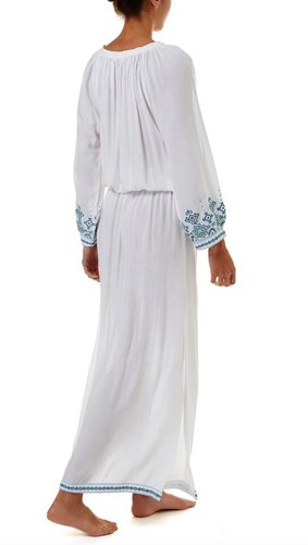 BNWOT Medium (M) Melissa Odabash Sienna Long White Long Sleeve Coverup Kaftan - Picture 4 of 4