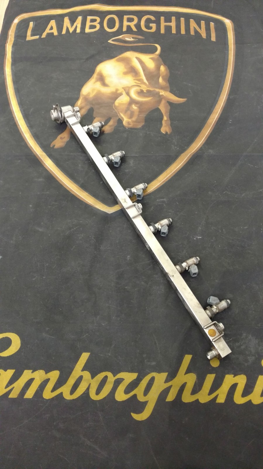 LAMBORGHINI MURCIELAGO LP640 PASSENGER RIGHT SIDE FUEL INJECTOR RAIL OEM 