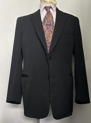 Men's Bespoke 1940s 1950s Black Two Piece Suit Vintage European