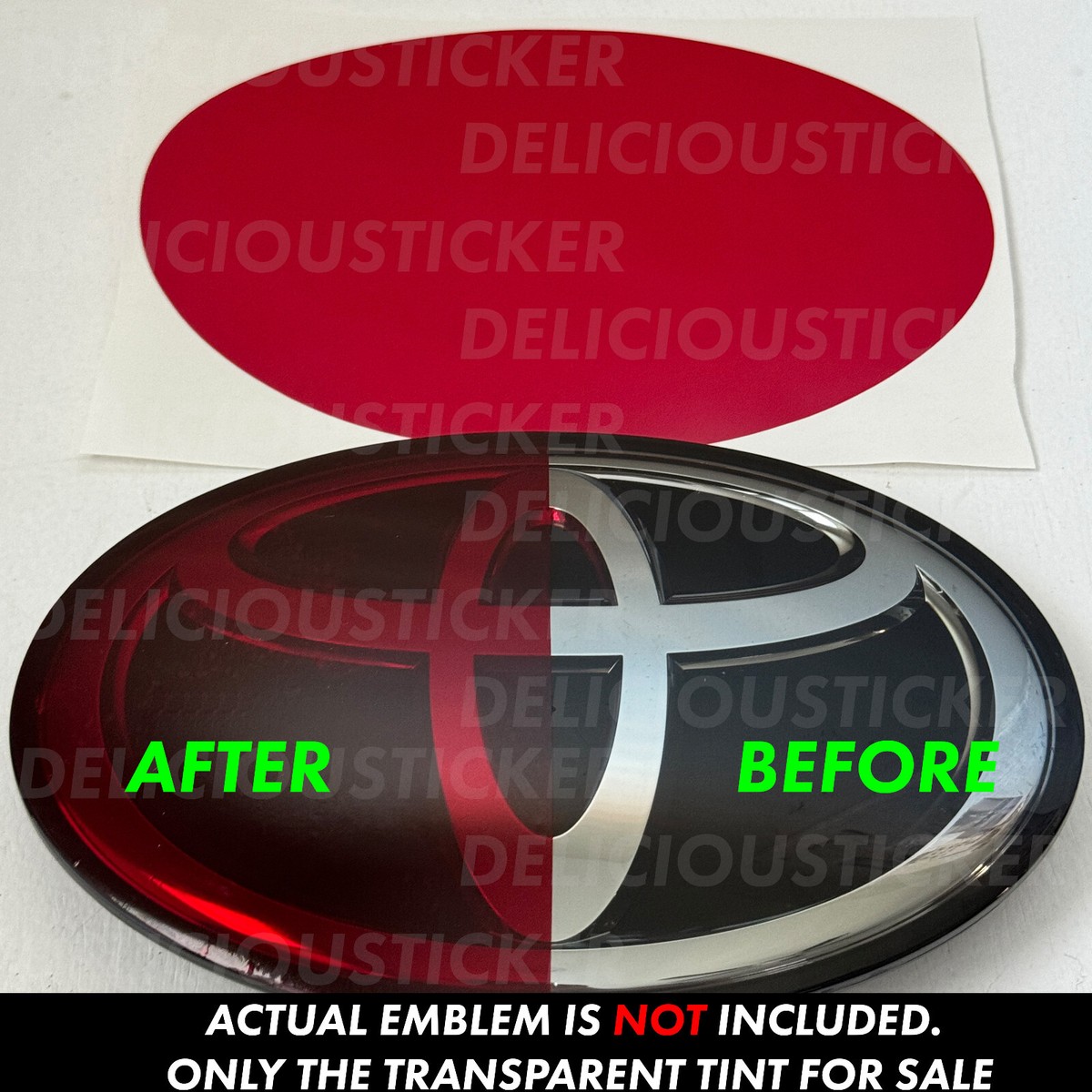 C-HR ピンバッジ Fits 2018-2022 Toyota C-HR PreCut Red Tint Emblem Front Overlay