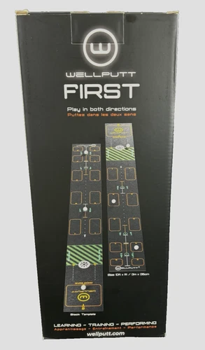 WellPutt First 10' x 1' Putting Matt Putt in Both Directions Black