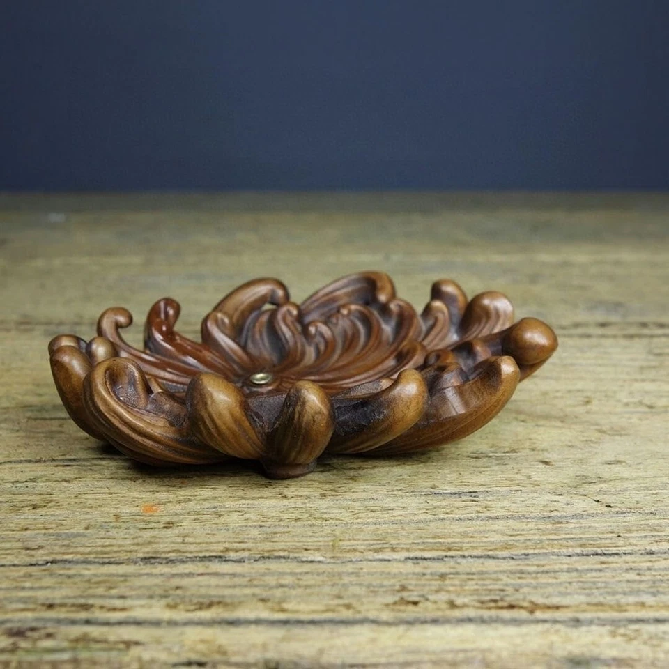 Estatua de crisantemo chino de boj coleccionable quemador de incienso soporte Foto 4 de 4