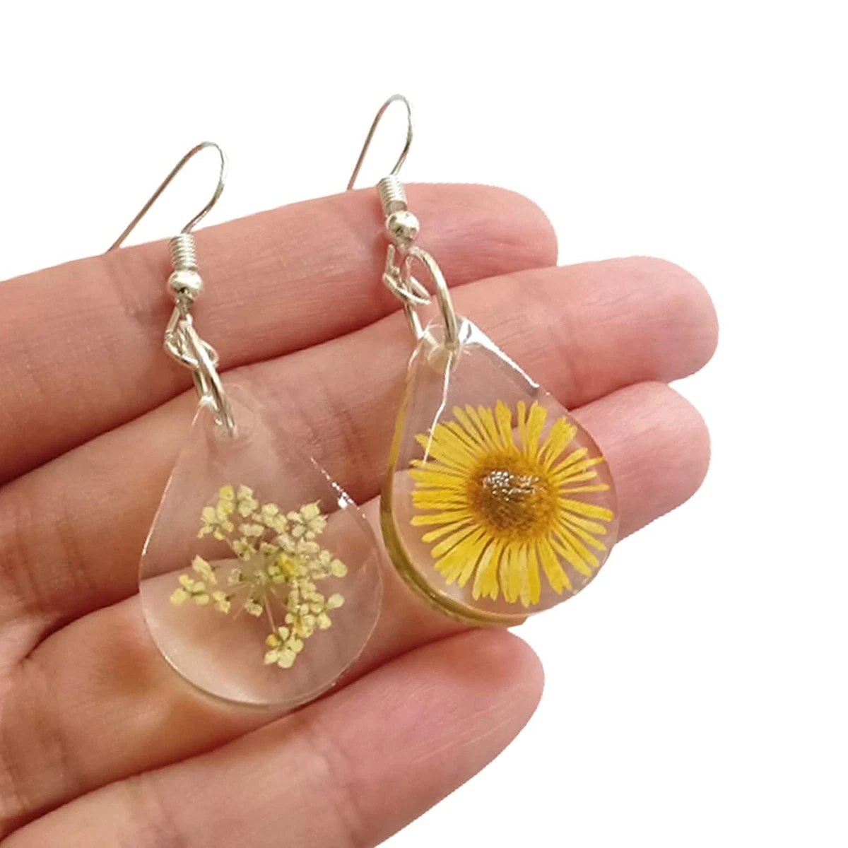 Earrings made with shop real flowers