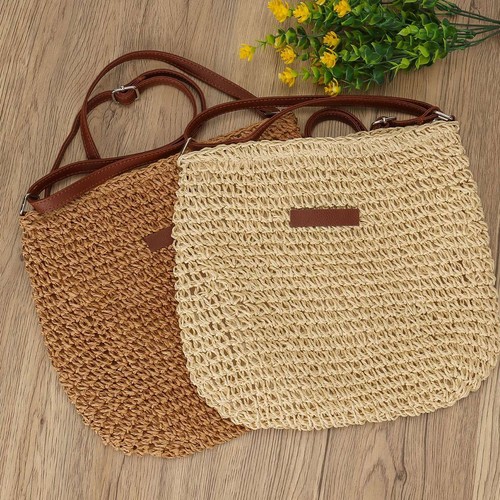 Womens Summer Straw Crossbody Bag Beach Woven Shoulder Handbag Purse