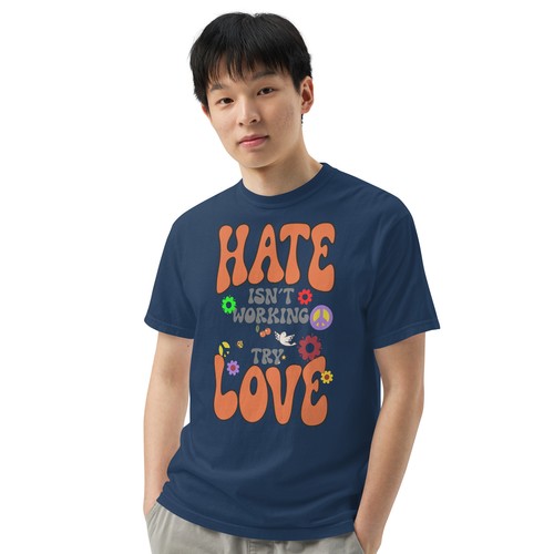 Try Love Unisex garment-dyed heavyweight t-shirt - Picture 4 of 17
