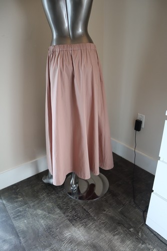Brunello Cucinelli Skirt Rosa Pink Midi 100% Crinkle Cotton Size 8 New Tag $1995 - Picture 7 of 9