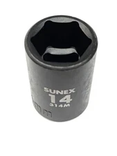 Sunex 314M 14mm - 3/8" Drive 6 Point Shallow Impact Socket Metric Tools 6pt New