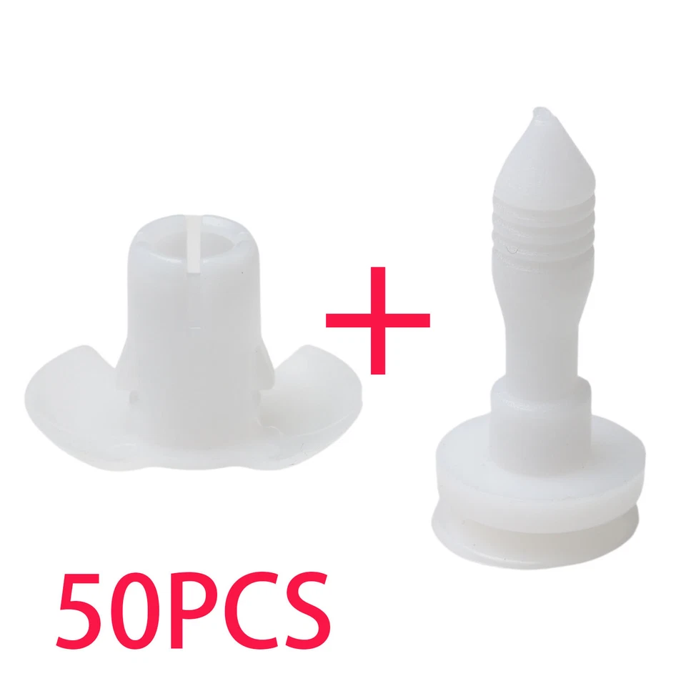 White Nylon Door Lower Trim Panel Clips 50pc for Lincoln Town Car 2006-2011 - Image 4 of 4