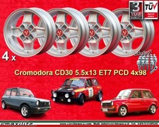 4 Cerchi Cromodora CD30 5.5x13 Autobianchi A112 + Bulloni bolts Bolzen wheels
