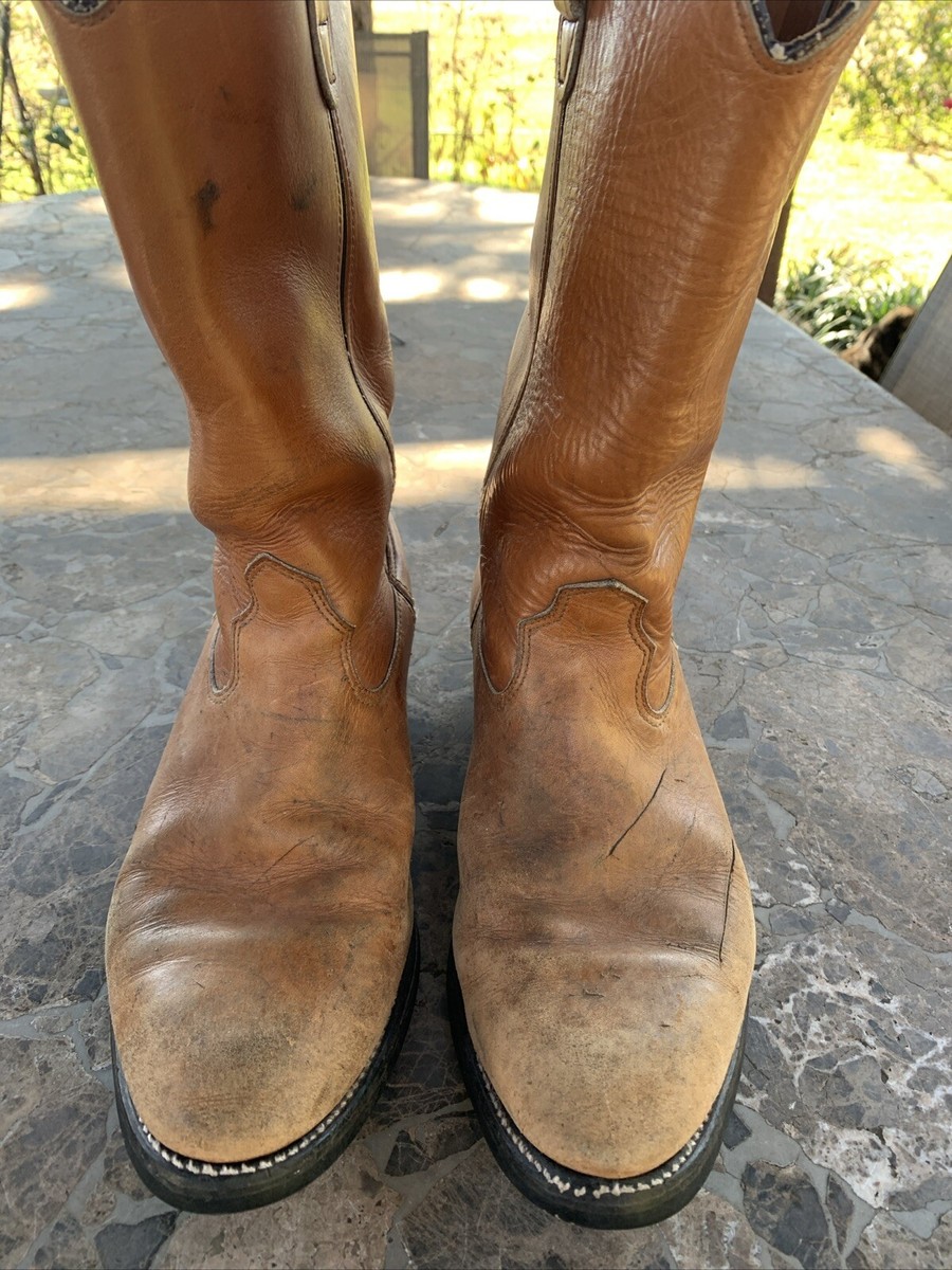 Mens Vintage Primo Distressed 1603 Double H Cowboy Boots Size 10.5