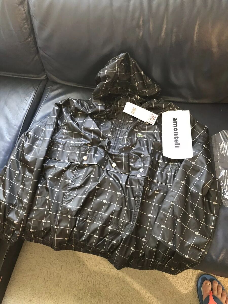 BRAND NEW SUPREME X LACOSTE REFLECTIVE GRID NYLON ANORAK BRAND NEW SUPREME X LACOSTE REFLECTIVE GRID NYLON ANORAK