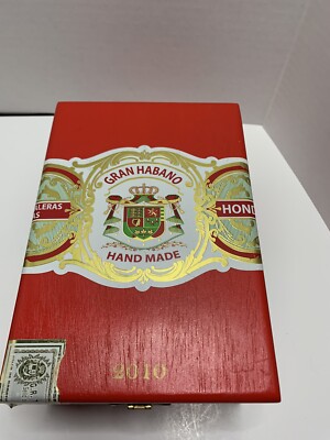 2010 Cigar Gran Habano Red Corojo Wood Storage Box 8 L x 5.5 W.