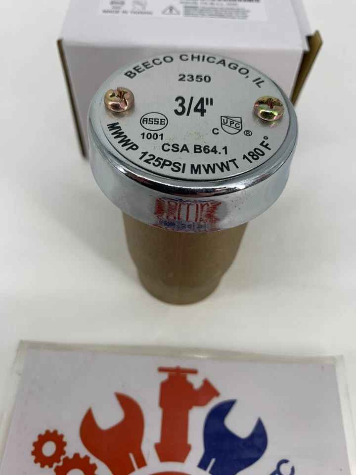 Beeco ASVB.75-B-LL.000 Aspirador Antisifón 3/4" NPT Latón Sin Plomo Foto 3 de 4