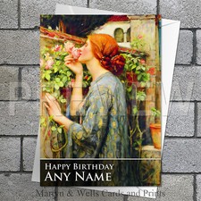 John William Waterhouse birthday card or greetings card: Soul of the Rose. Art.