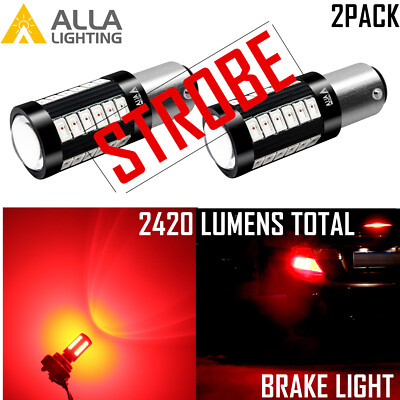 Alla Lighting LEGAL LED STROBE Blink 1157 1176 Brake Light|Tail Light,Vivid Red