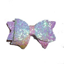 Puppy Bows 1 for 3.99 2 for 5.99 purple rainbow small 2" glitter pet hair bow
