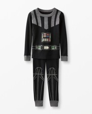 3T HANNA ANDERSSON STAR WARS Darth Vader Costume Pajamas Glow in Dark Kids 90