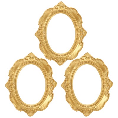 Vicenpal Vintage Bilderrahmen-Set – 4 Goldene Rahmen In Quadrat, Rechteck, Oval & Kreis, Aus Kunstharz, Mit Aufhänger