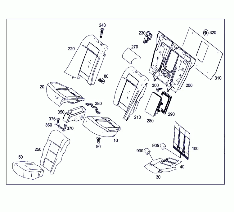 4pcs Fit Mercedes OEM 08-17 C300 Rear Seat Seat Cushion Pad Bracket 2049230214 - Image 2 of 4