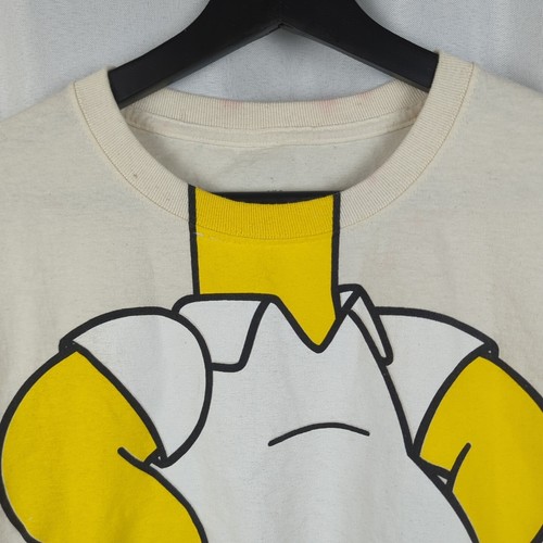 The Simpsons Men Shirt Large Cream Homer Belly Graphic Costume Short Sleeve