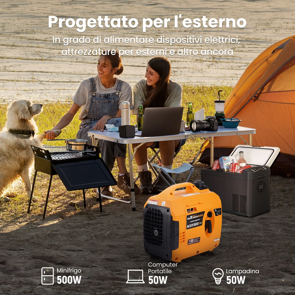 1.2KW Generatore Di Corrente Inverter Silenzioso 11.5kg 4 Tempi portatile - Imagen 2 de 4