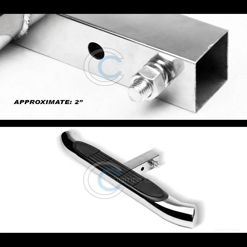 2" Stainless Chrome Trailer Towing Receiver Rear Hitch Step Bar Bumper Guard C16 Foto 2 de 2