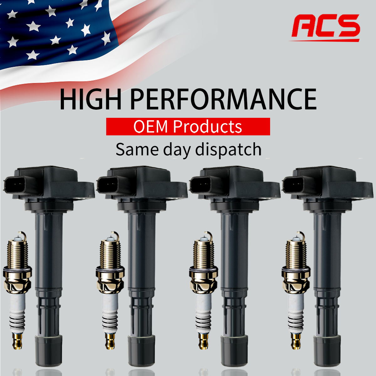 4X OEM Ignition Coil & Iridium Spark Plug For Honda Civic Acura EL 1.7L L4 UF400