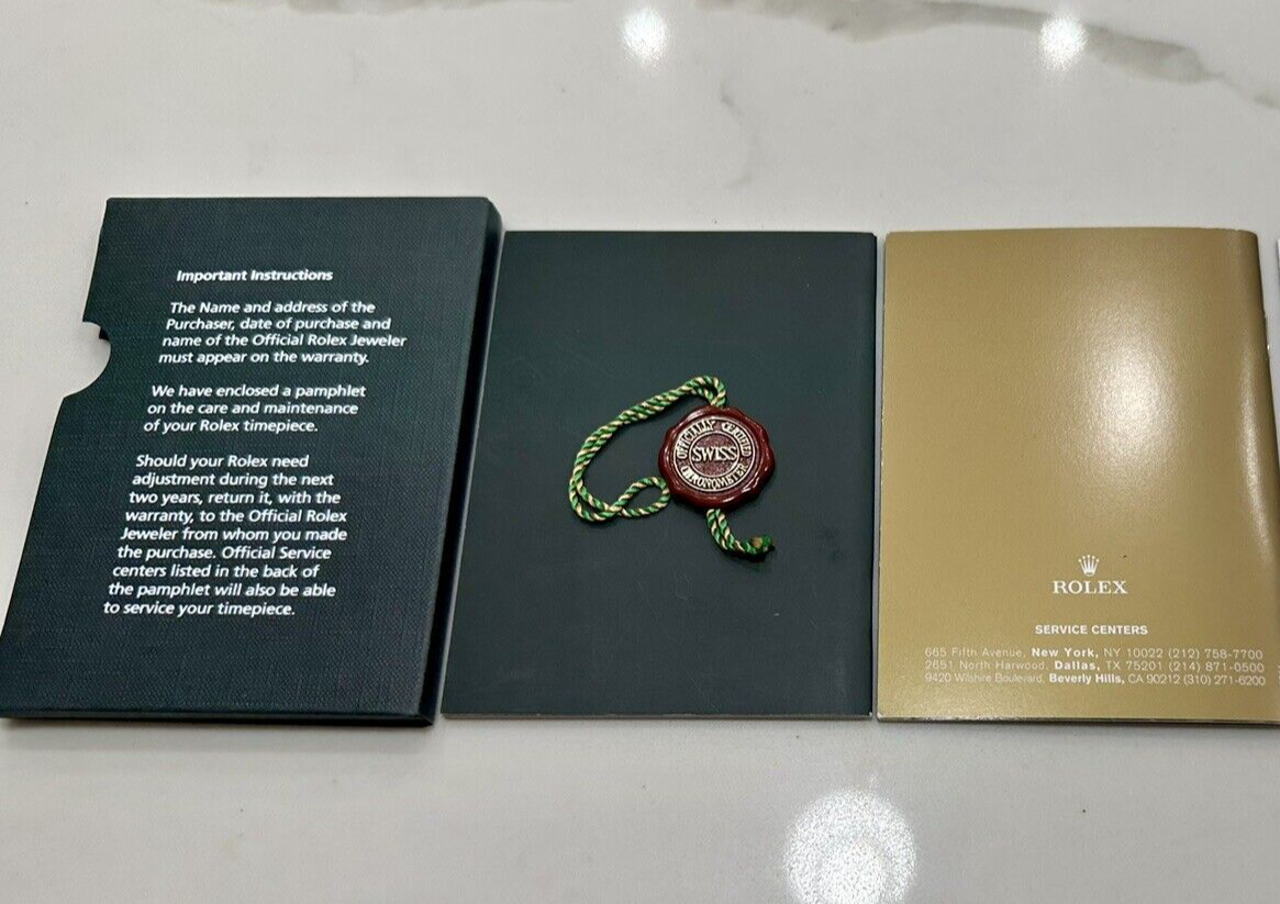 Authentic Rolex Daytona Booklet Manual Tag FULL SET 16520 116520