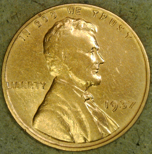 1937 American Cent Circulated Brown DDO Date, Face & Head Philly Mint Lincoln - Picture 6 of 11