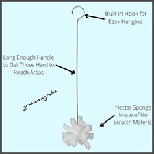 NECTAR FEEDER CLEANING SPONGE HUMMINGBIRD ORIOLE BRUSH TOOL SCRATCH FREE BE210