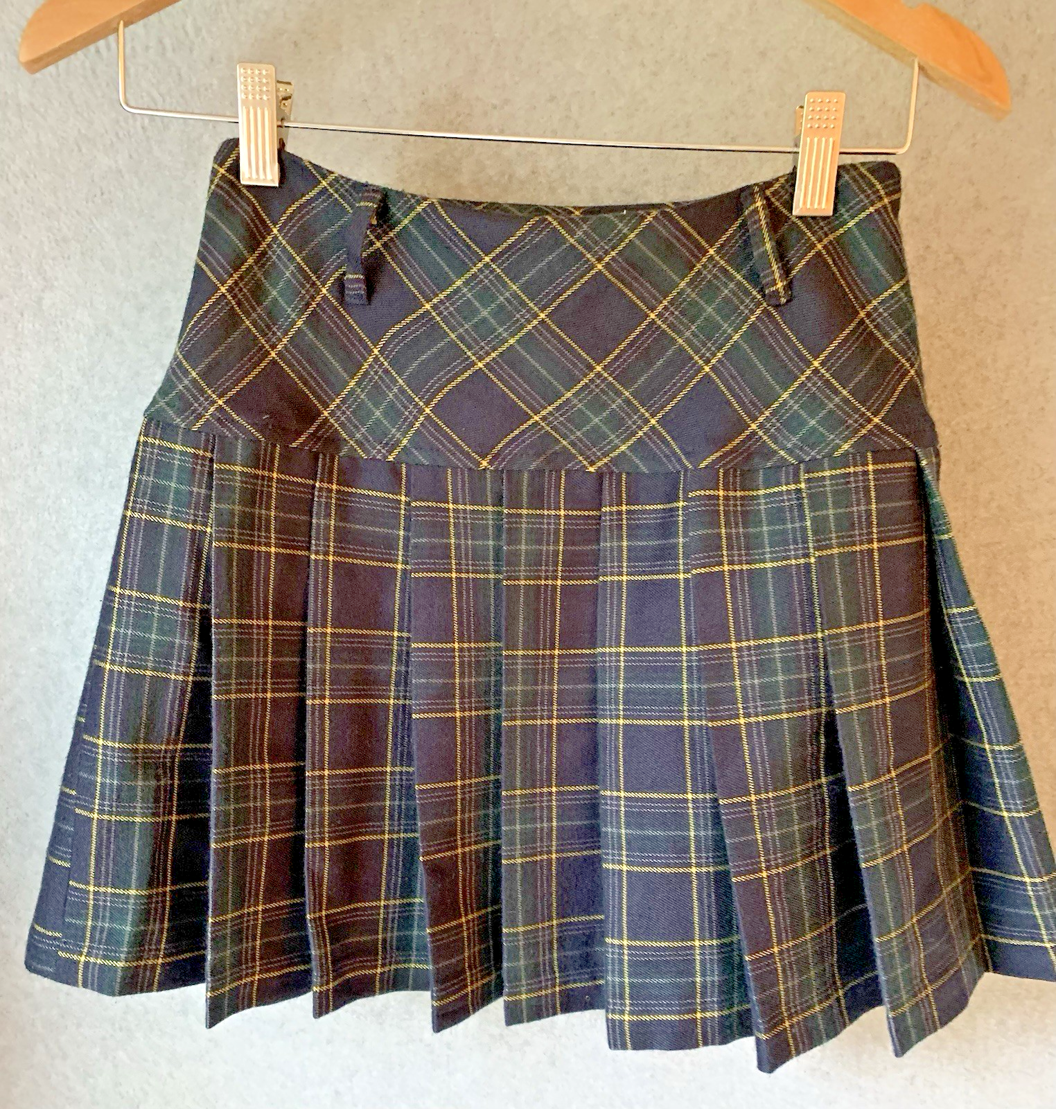 Cali 1850 Womens Plaid Pleated Mini Skirt Retro 90s Y2K Tennis XS