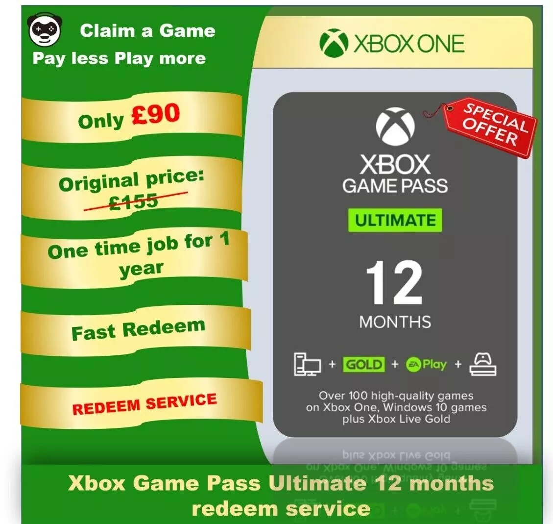 Xbox Game Pass Ultimate 12 month(NO CODE)(READ BEFORE PURCHASE)-······