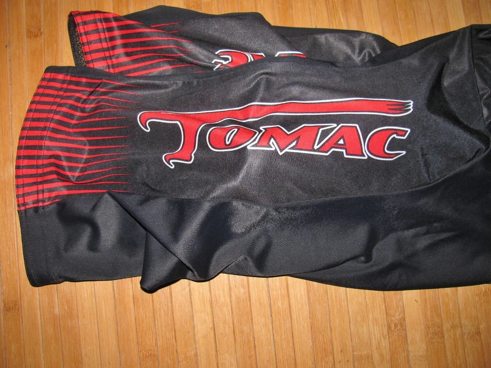 Pantalones Cortos BIB de Ciclismo RACE FACE Talla GRANDE Nylon Spandex NEGRO Rojo con TOMAC Foto 2 de 4