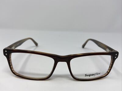 SUPERFLEX EYEGLASSES FRAME SF-505 1 55-17-145 BROWN FULL RIM 6746