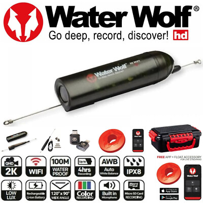 Water Wolf 2.0 Pro 2K WIFI Unterwasser HD Video Kamera + Free App Underwater Cam
