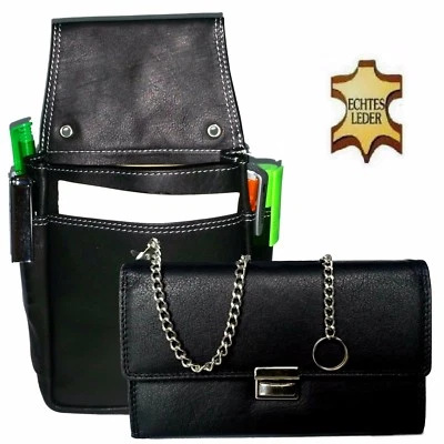 MARKENLOS Profi Kellnerset Echt Leder Kellnerbedienungs Börse Holster Tasche Kellnertasche
