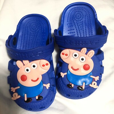 Blue Peppa Pig George clogs sizes 6, 7, 8, 9, 10, 11, 12, J1, J2, J3, & J4