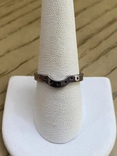 BOMA Designer Signed Open Dots Band Ring 925 Sterling silver Size 8