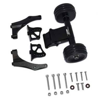 GPM Aluminum Rear Wheelie w/ Wing Mount Black : 1/5 Kraton / Outcast 8S BLX