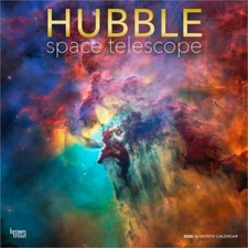 Hubble Space Telescope | 2026 12x24" Square Wall Calendar | Plastic-Free