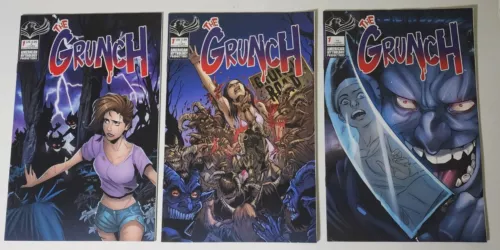 GRUNCH WELCOME TO THE BRUDDERHOOD #1 Cover A B & Kickstarter NM lot of 3