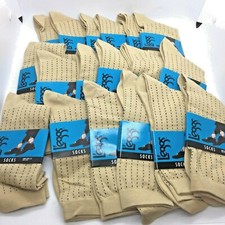 18 Pair L'eggs Dress Socks Khaki 1110141 Size 5-9 NEW Striped Dots 20G
