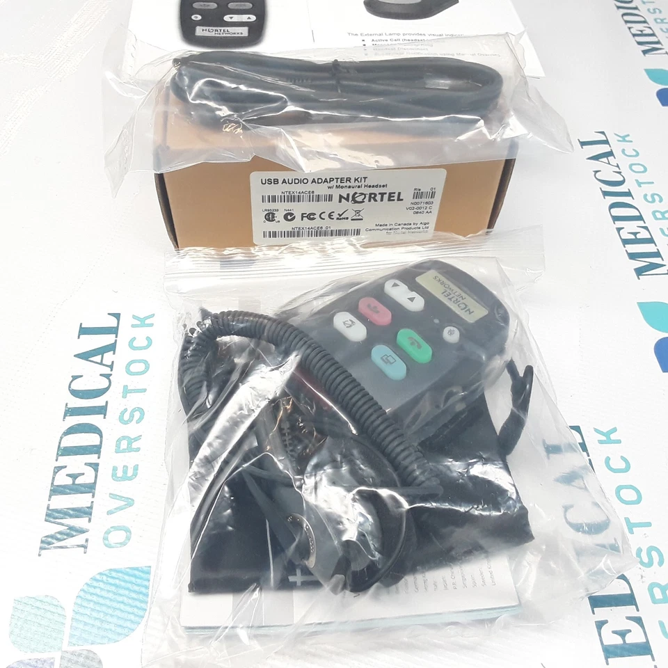 KIT ADAPTADOR AUDIO USB NORTEL CON AURICULARES MONOAURALES - NUEVO Foto 3 de 4