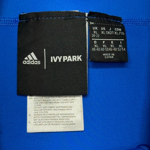 IVY PARK X Adidas High Waisted Leggings Size XL Rodeo Blue Mesh Panel Tight - Picture 17 of 19
