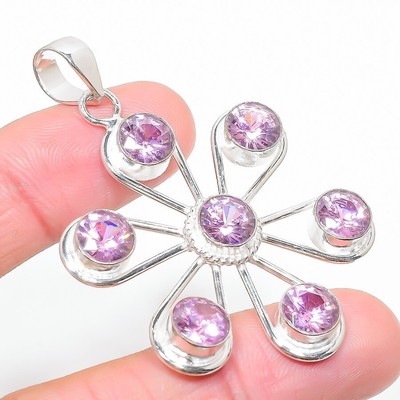 Pendentif bijou en argent sterling 925 fait main avec pierre précieuse diopsi
