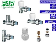 Kit Radiatore FAR Valvola Detentore Termosifone Testina Termostatica
