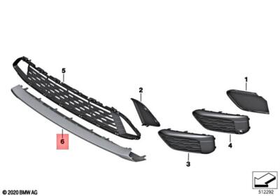 Genuine BMW Air Duct Trim Panel Primed 51117453570 for sale online 